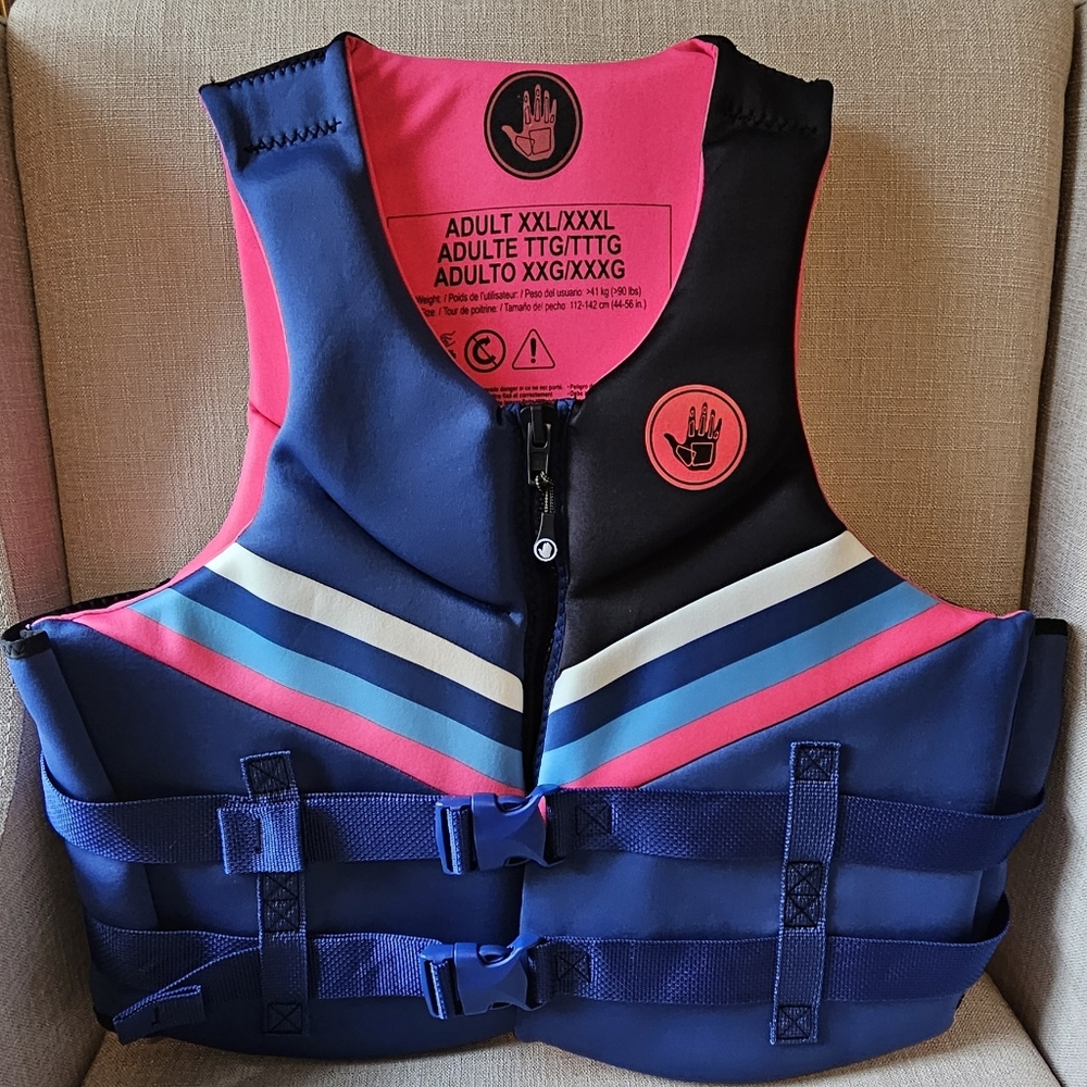 Adult XXL/XXXL Pink and Blue Life Vest